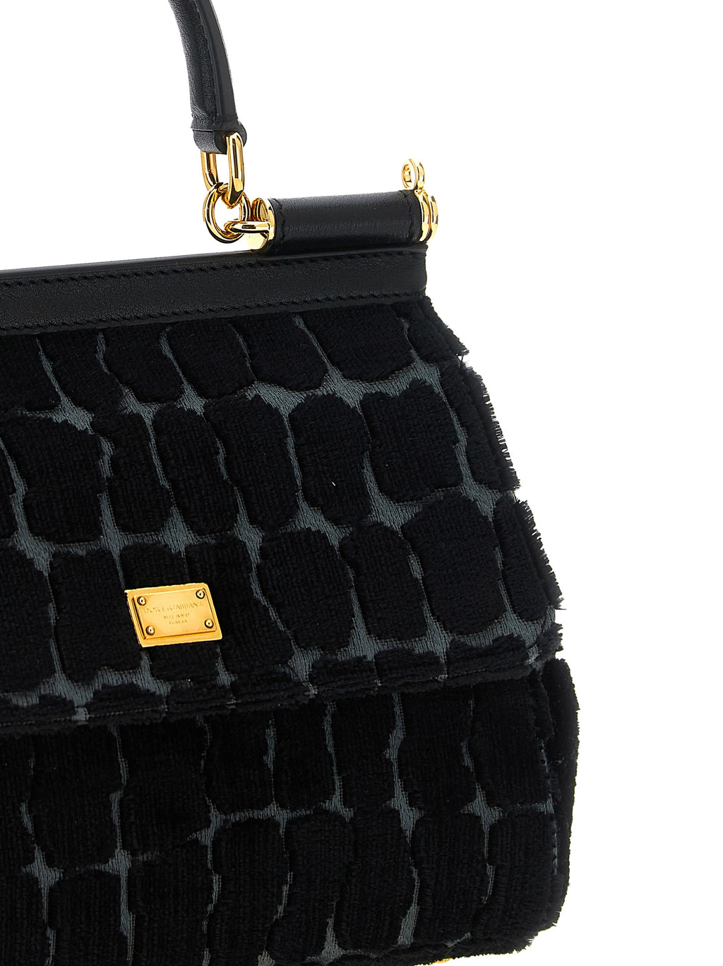 Dolce & Gabbana Handtasche aus schwarzer Baumwolle