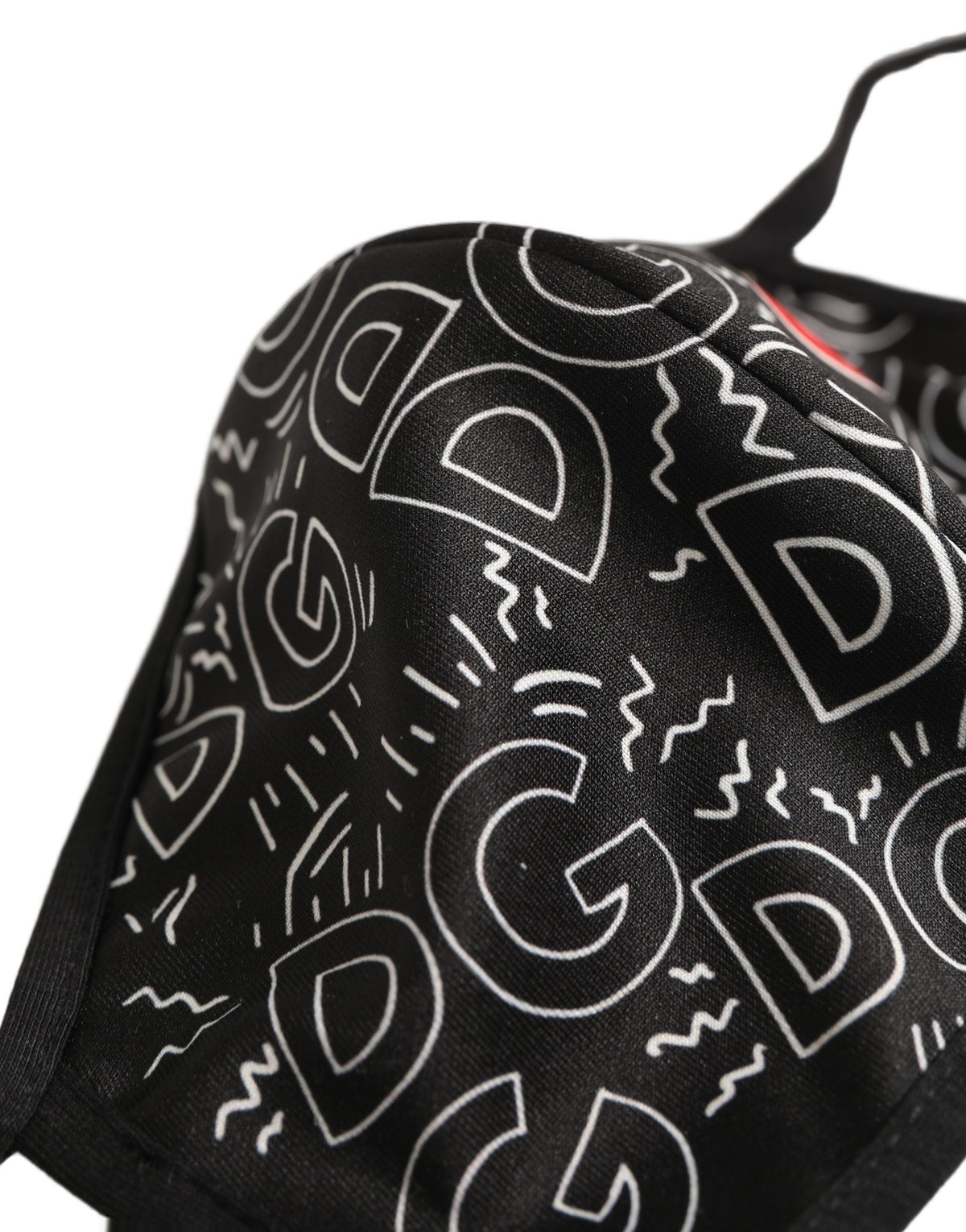 Dolce & Gabbana Black Heart DG Logo Monogram Elastic Ear Strap Face Mask
