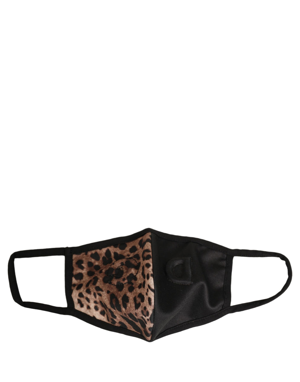 Dolce & Gabbana braun-schwarze Gesichtsmaske mit Leopardenmuster und elastischem Ohrband