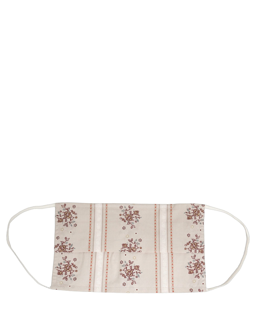 Dolce & Gabbana Beige Gesichtsmaske mit Blumenmuster, Falten und elastischen Ohrschlaufen