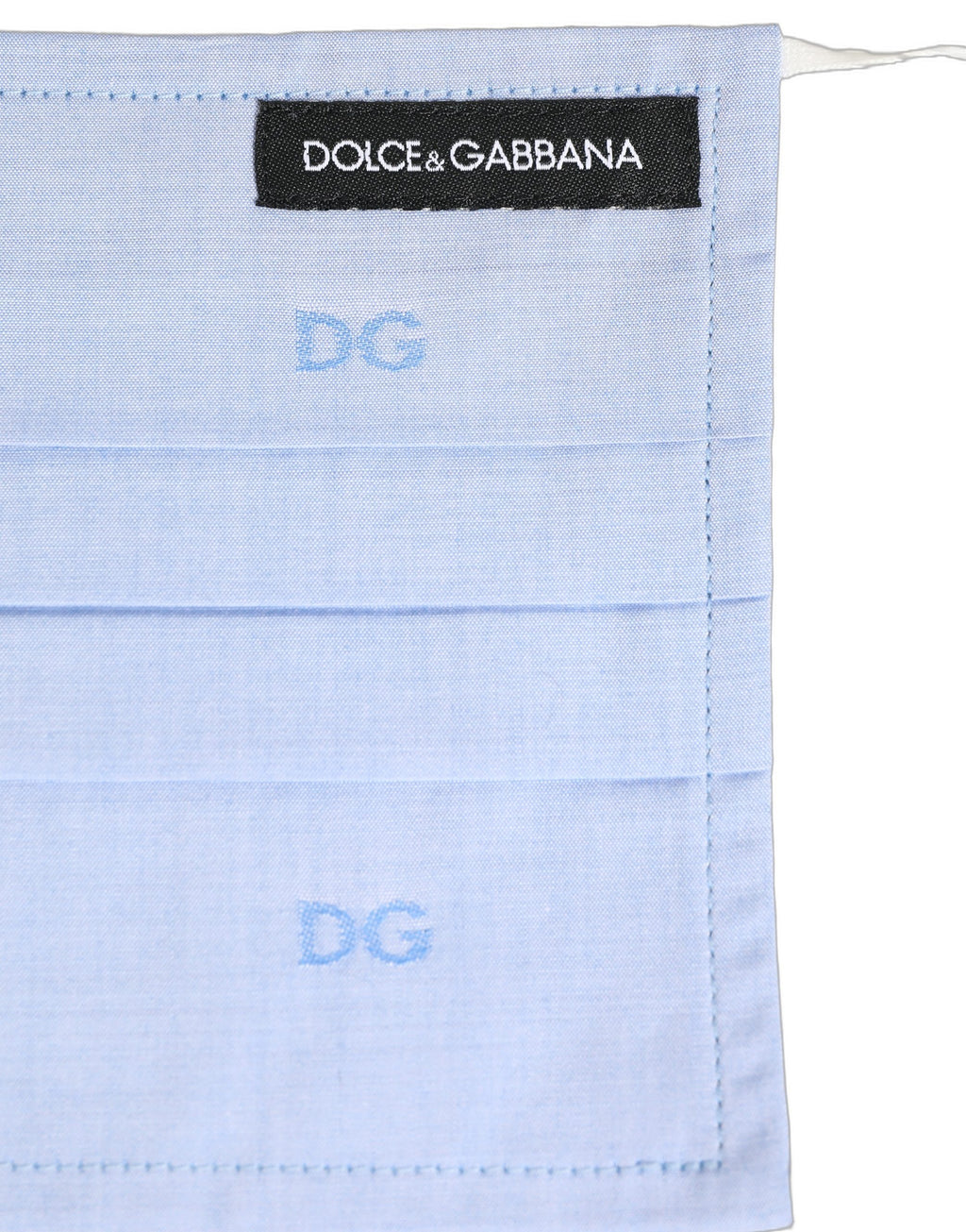 Dolce & Gabbana Light Blue DG Monogram Plissierte Gesichtsmaske mit elastischer Ohrschlaufe