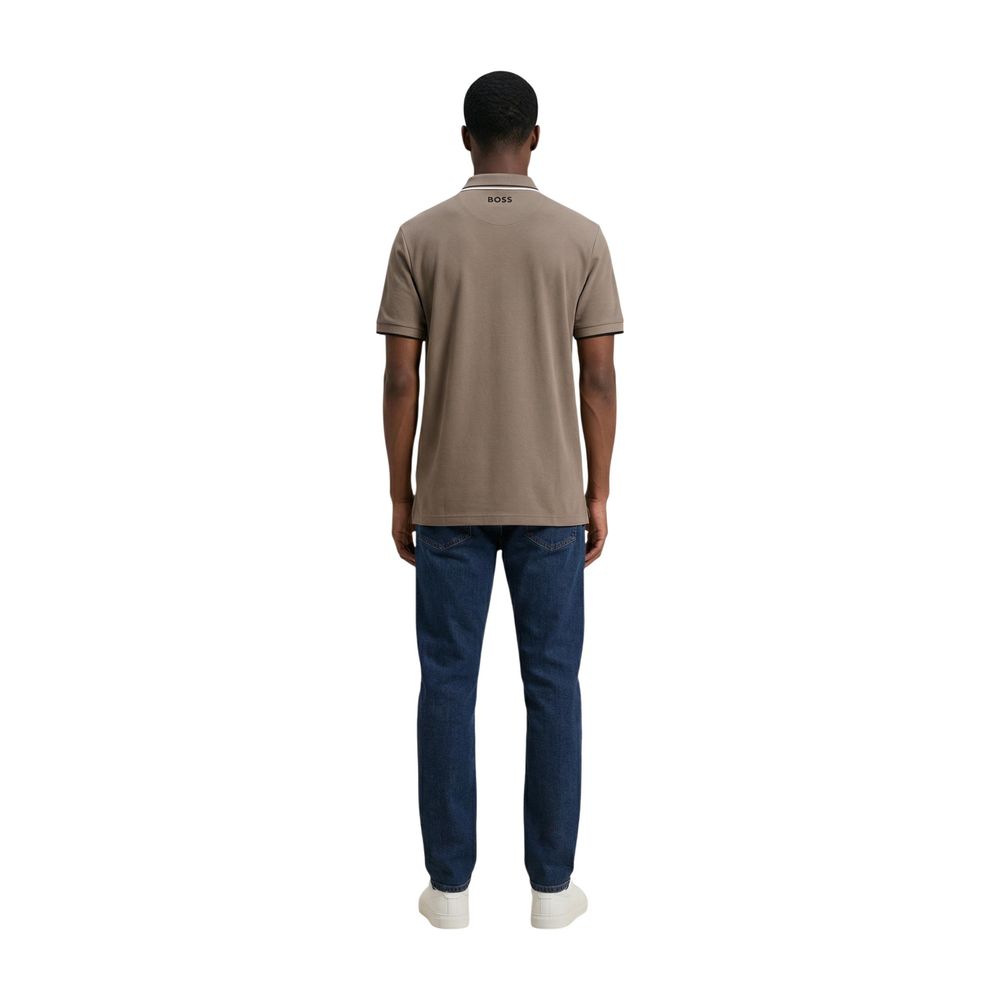 Hugo Boss Beiges Baumwoll-Polohemd