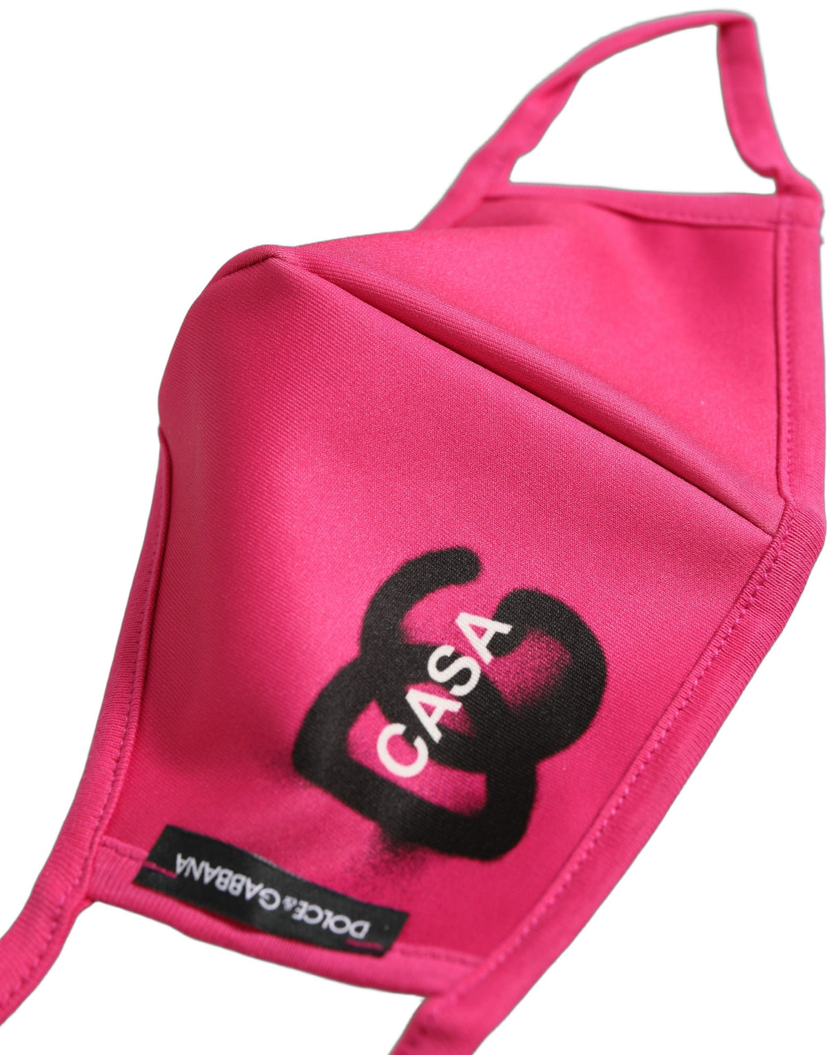 Dolce & Gabbana Rosa Polyester DG CASA Logo Elastischer Ohrbügel Mundschutz