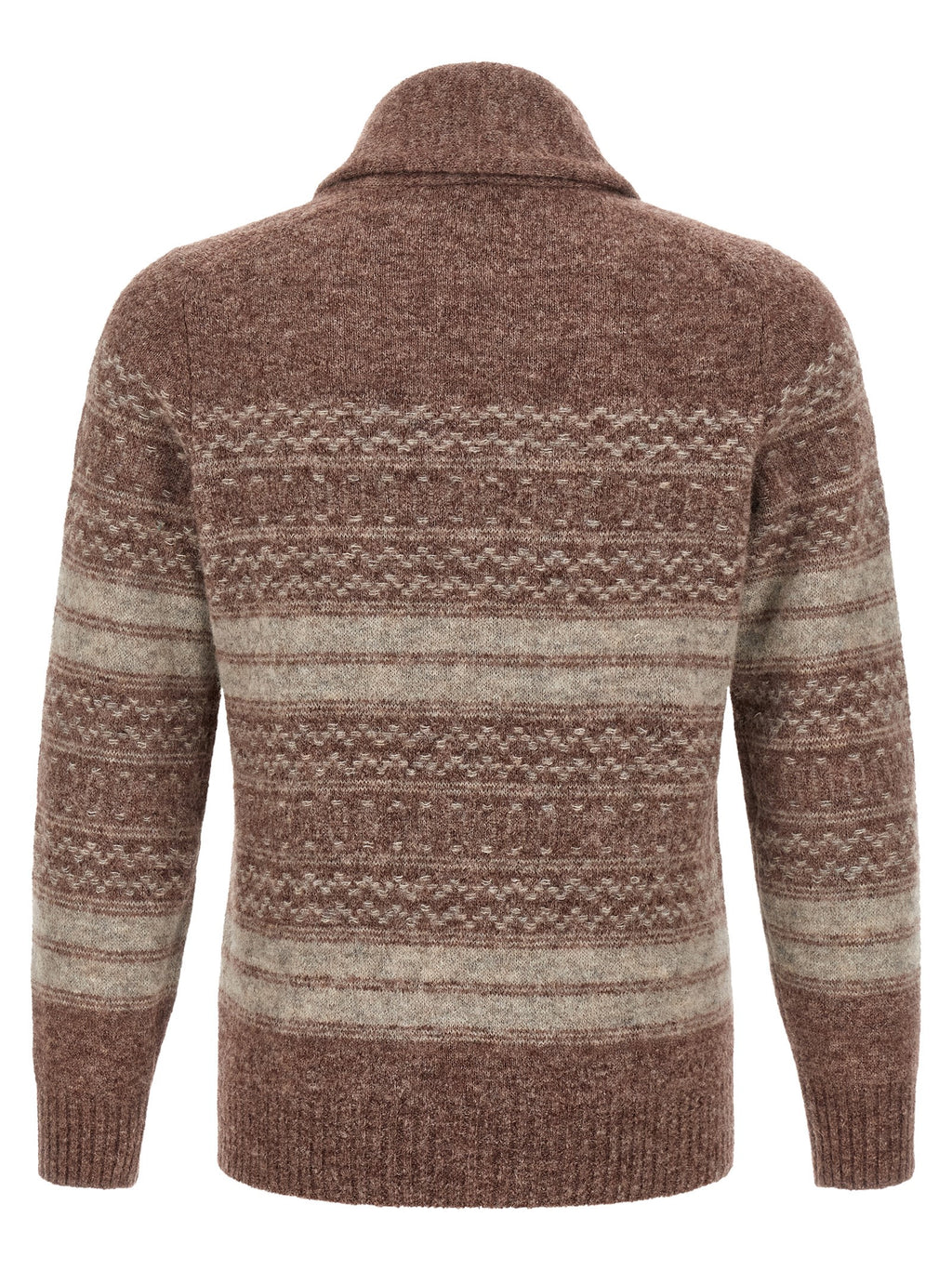 Brunello Cucinelli Brauner Alpaka-Leder Cardigan