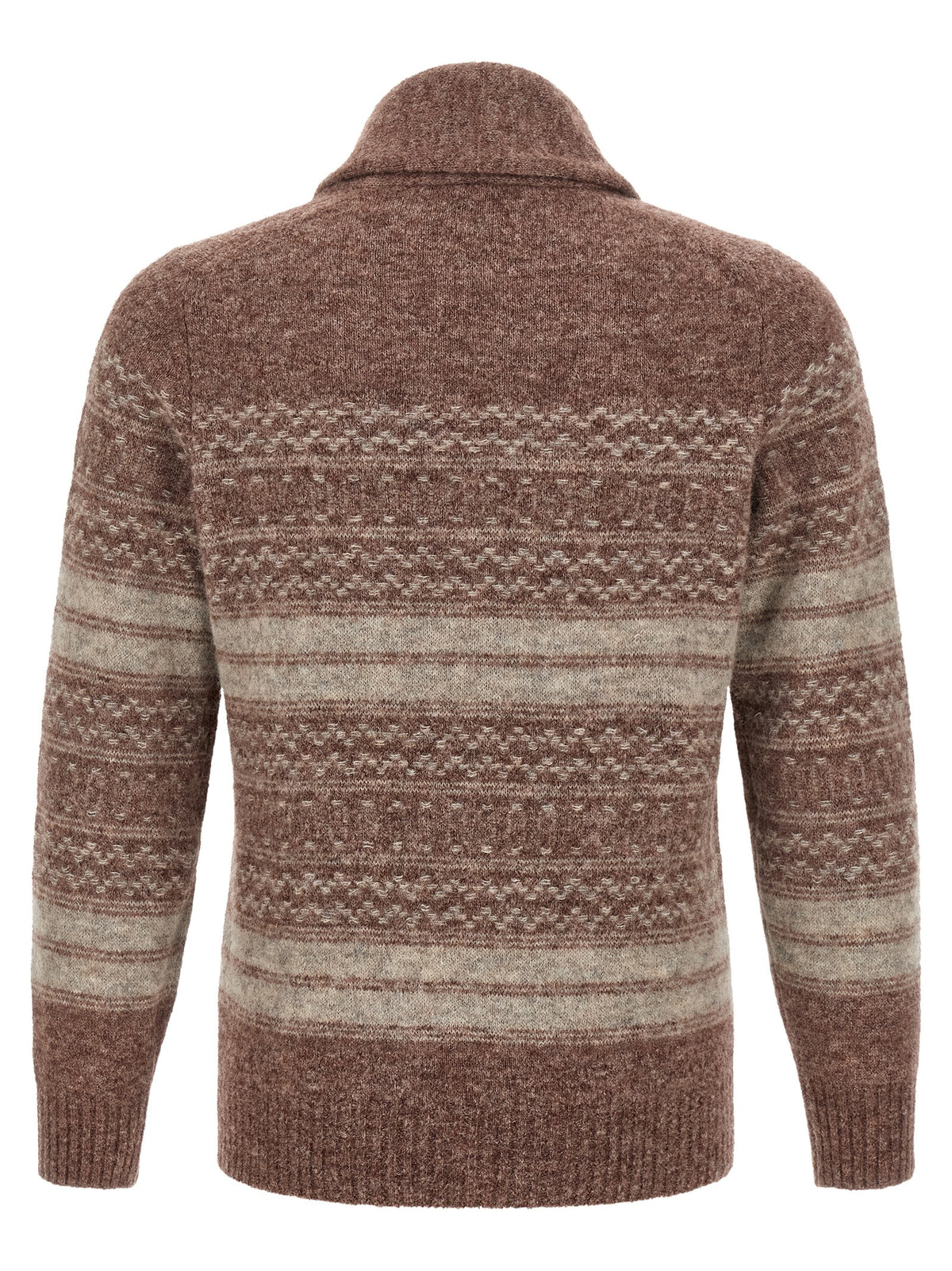 Brunello Cucinelli Brauner Alpaka-Leder Cardigan