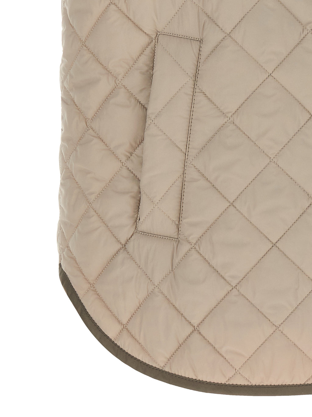 Brunello Cucinelli ärmellose Jacke aus beigem Polyamid
