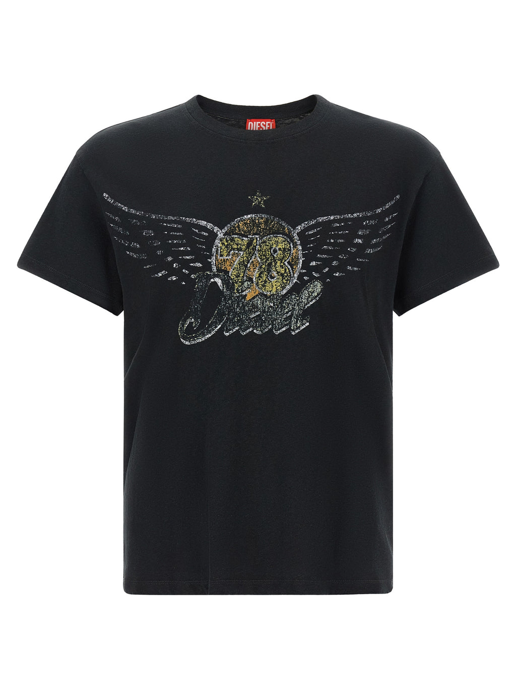 Diesel Schwarzes Baumwoll-T-Shirt