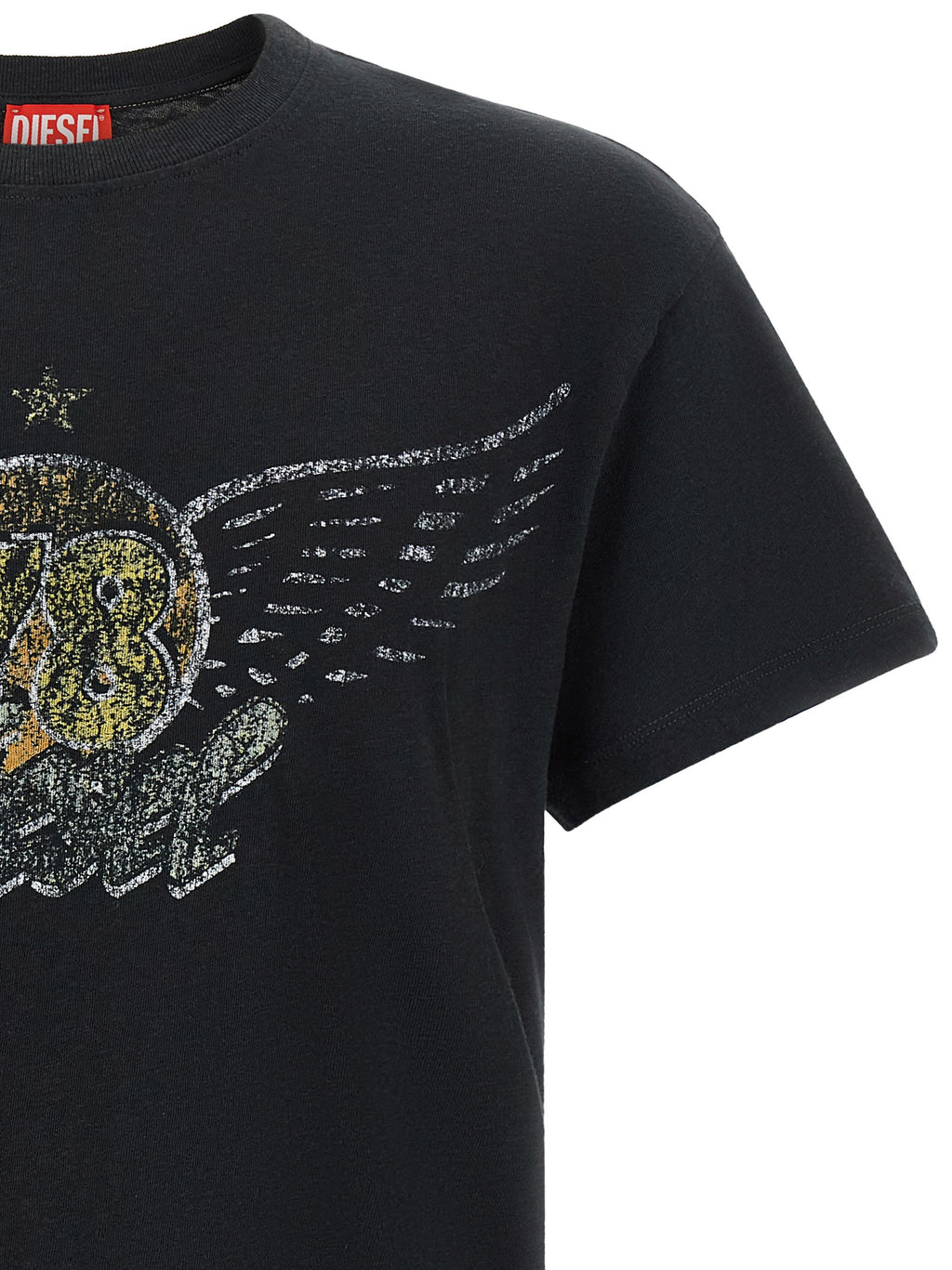 Diesel Schwarzes Baumwoll-T-Shirt