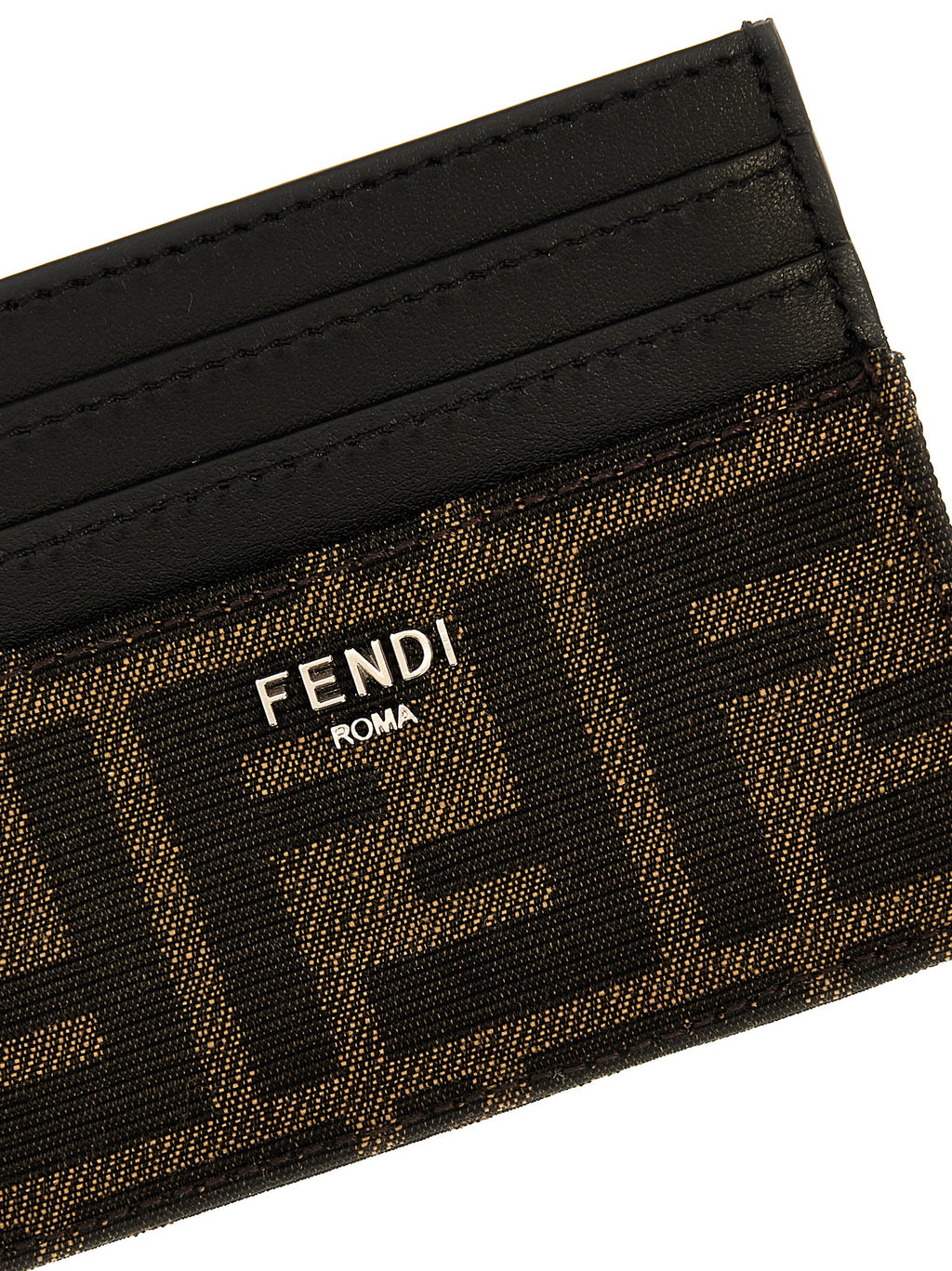 Fendi Visitenkartenetui aus braunem Kalbsleder