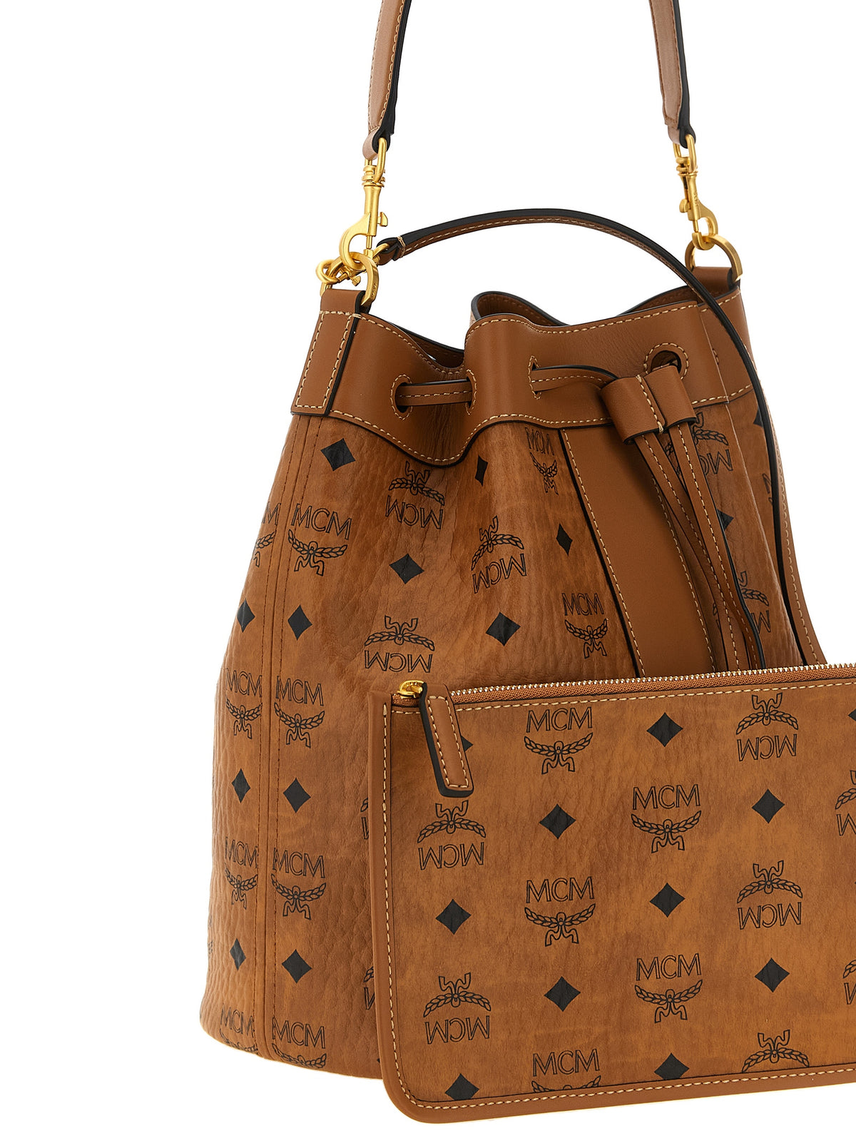 MCM Brown Polyethylene Shoulder Bag