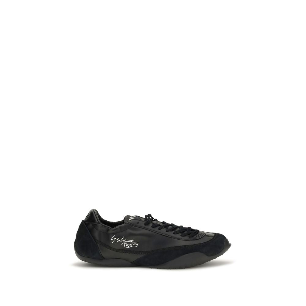 Y-3 Schwarze Kalbsleder-Sneaker aus Bos Taurus