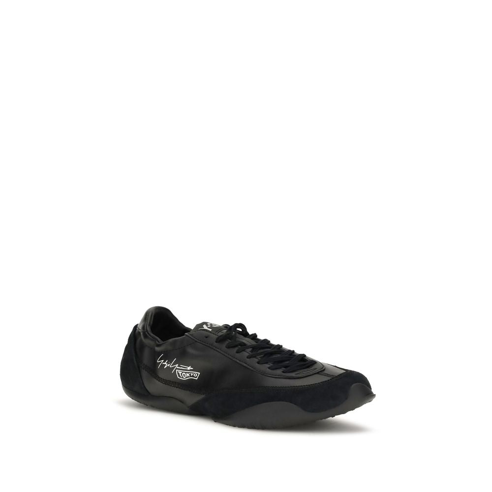 Y-3 Schwarze Kalbsleder-Sneaker aus Bos Taurus