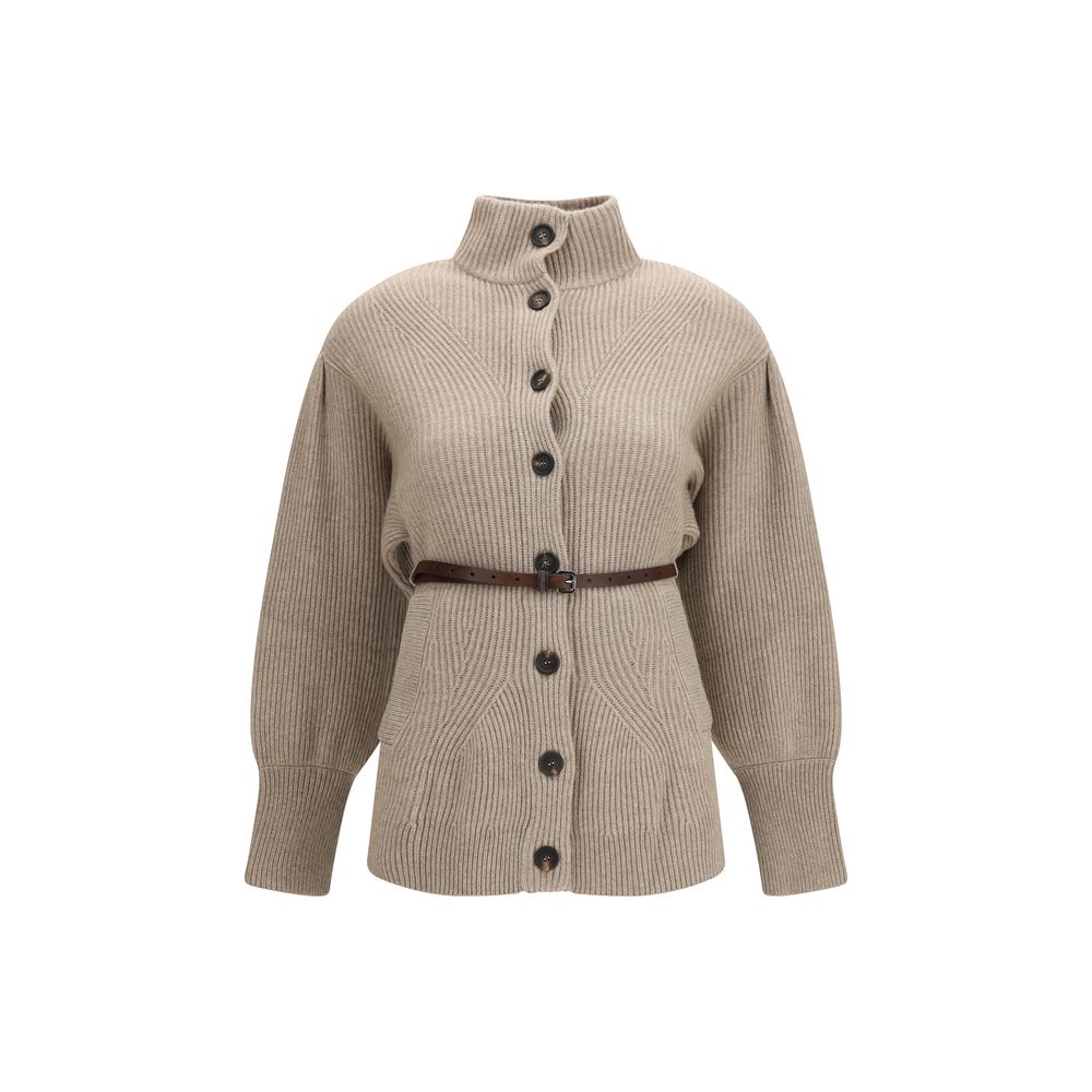 Brunello Cucinelli Beiger Strickcardigan aus Wolle