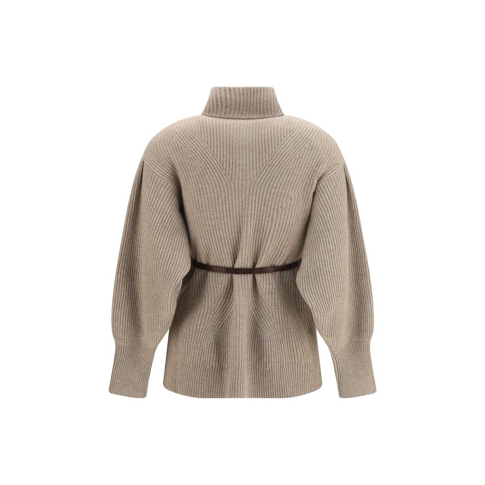 Brunello Cucinelli Beiger Strickcardigan aus Wolle