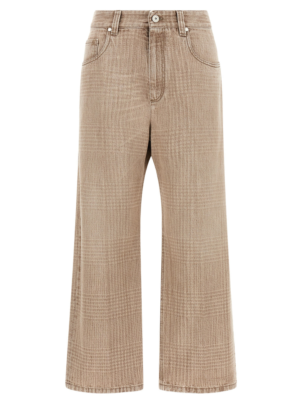 Brunello Cucinelli Beige Cropped Jeans aus Baumwolle