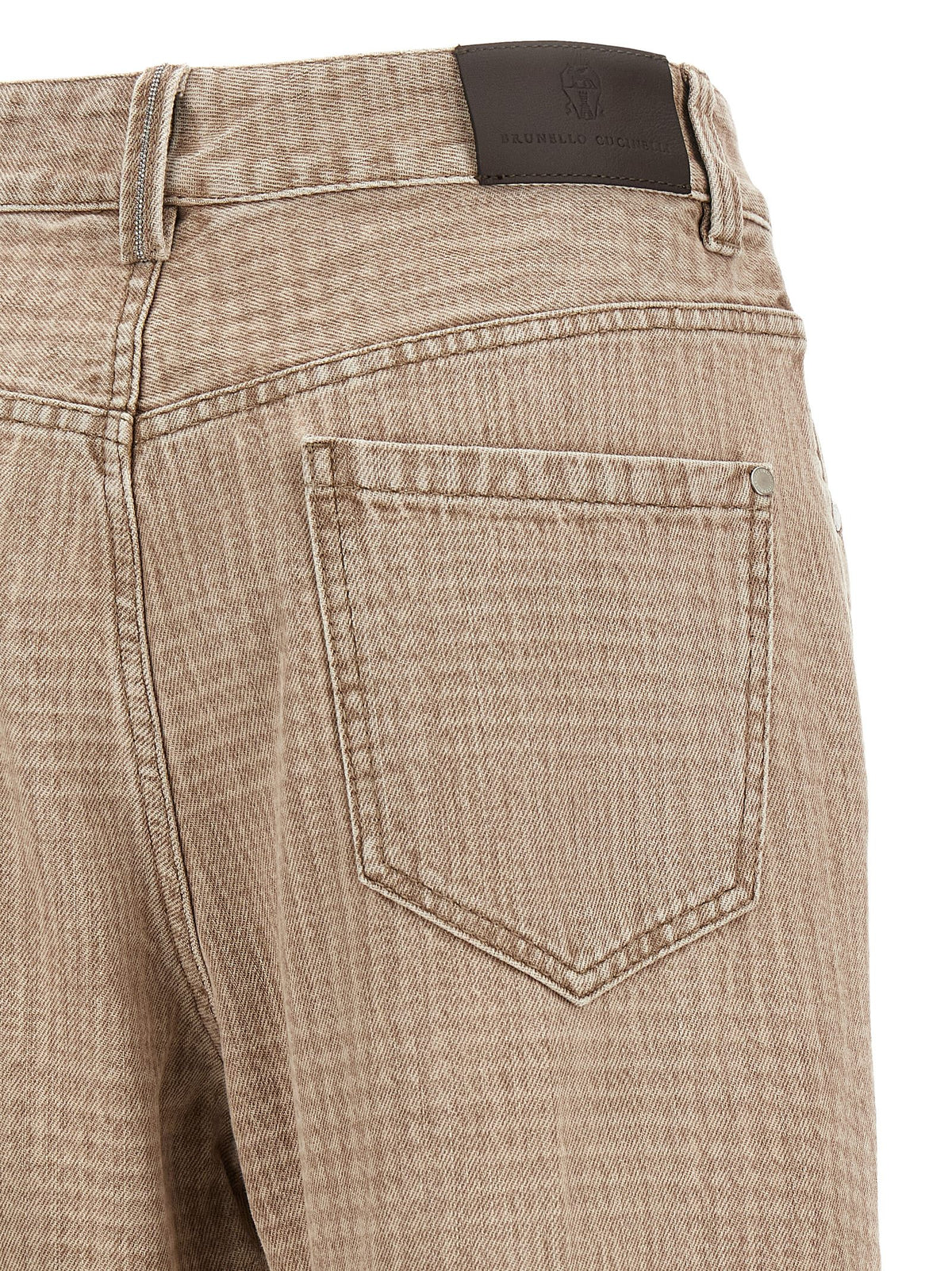 Brunello Cucinelli Beige Cropped Jeans aus Baumwolle