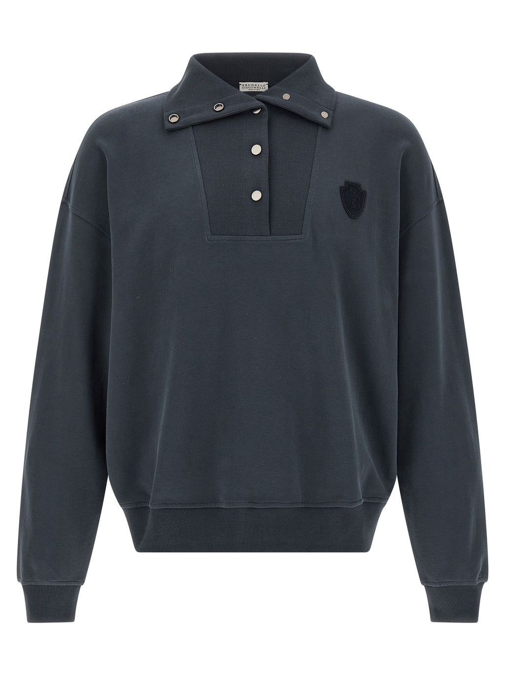 Brunello Cucinelli Blaues Baumwoll-Sweatshirt