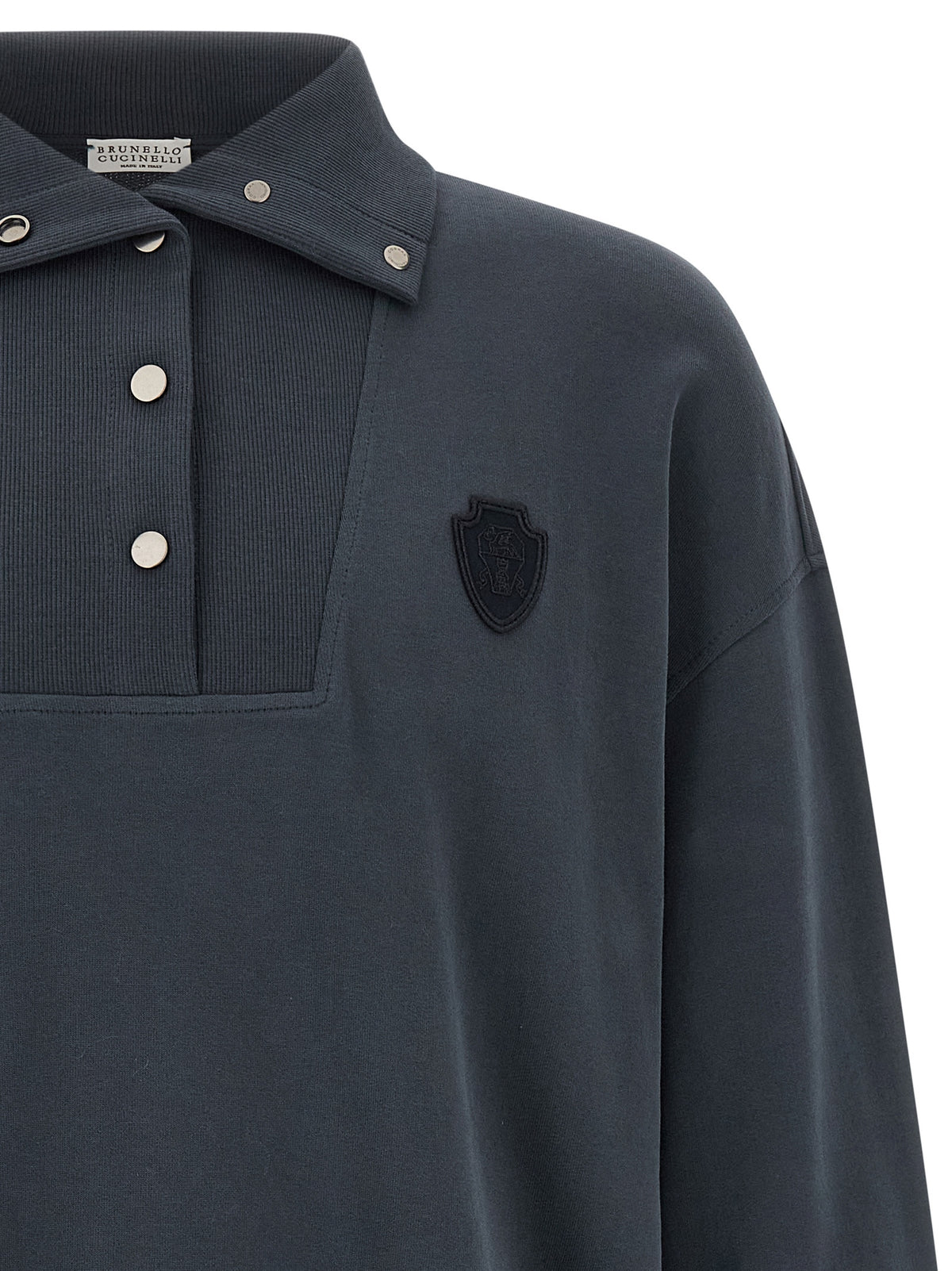 Brunello Cucinelli Blaues Baumwoll-Sweatshirt