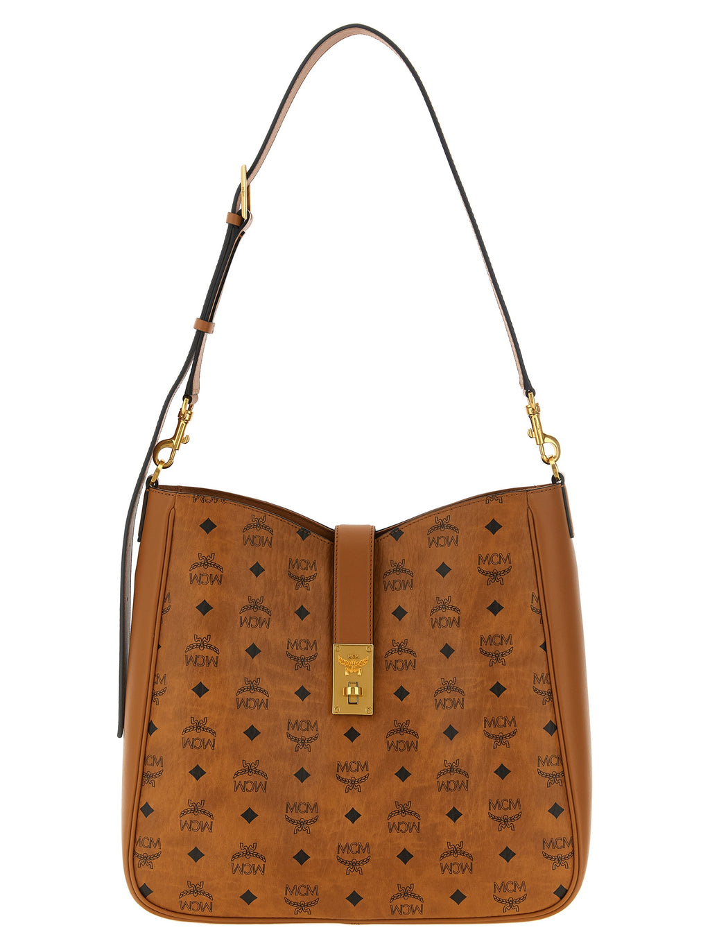 MCM braune Schultertasche aus Polyethylen