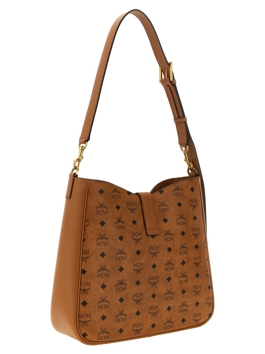 MCM braune Schultertasche aus Polyethylen