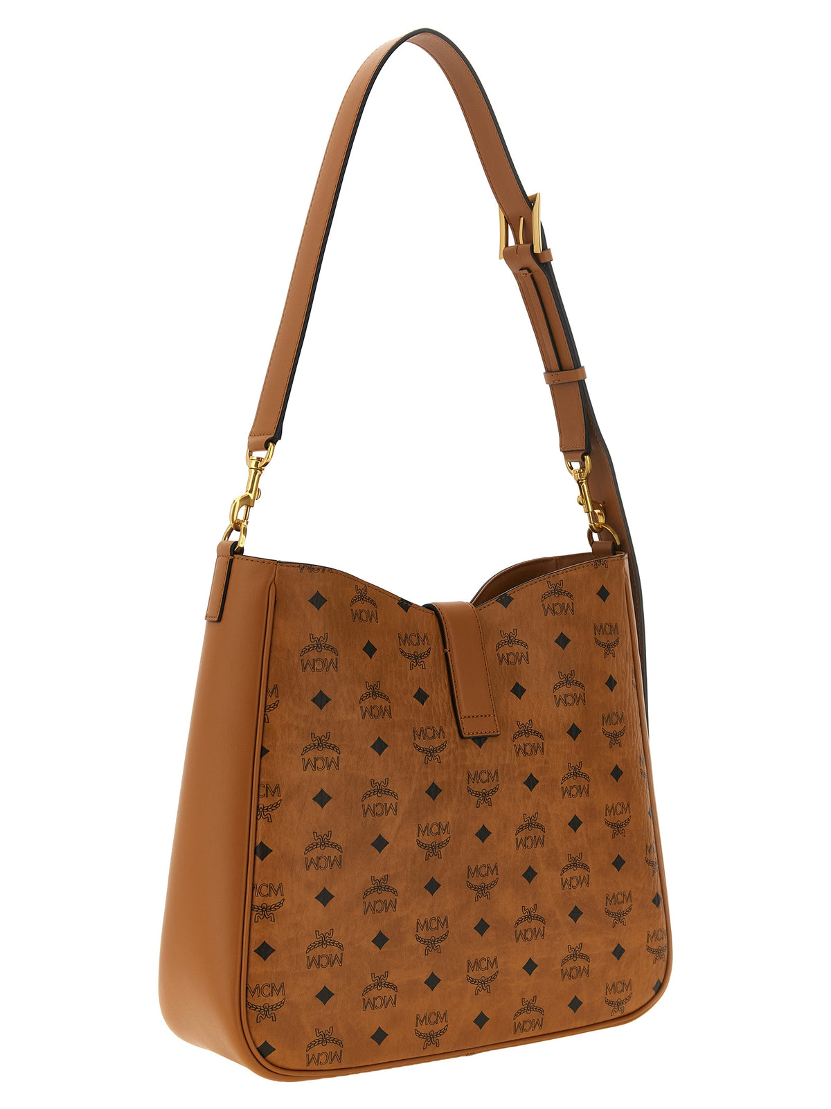 MCM braune Schultertasche aus Polyethylen