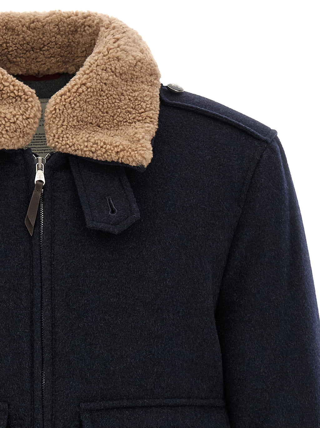 Brunello Cucinelli Bomberjacke aus blauem Kaschmir