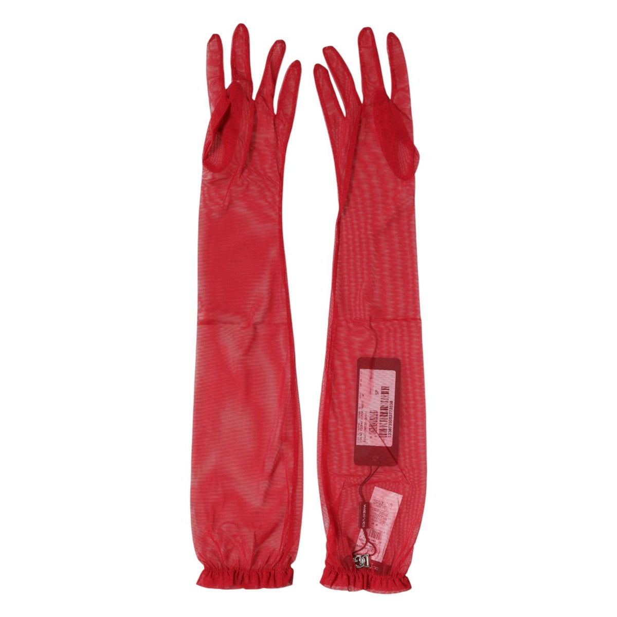 Dolce & Gabbana Rote transparente Ellenbogenhandschuhe aus Azetat