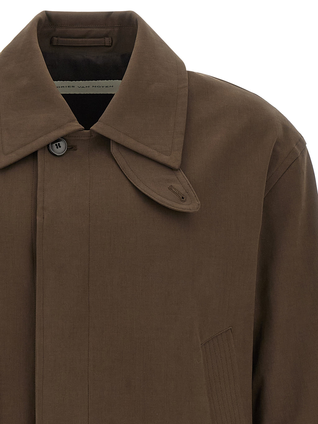 Dries Van Noten Brown Cotton Full-Length Jacket