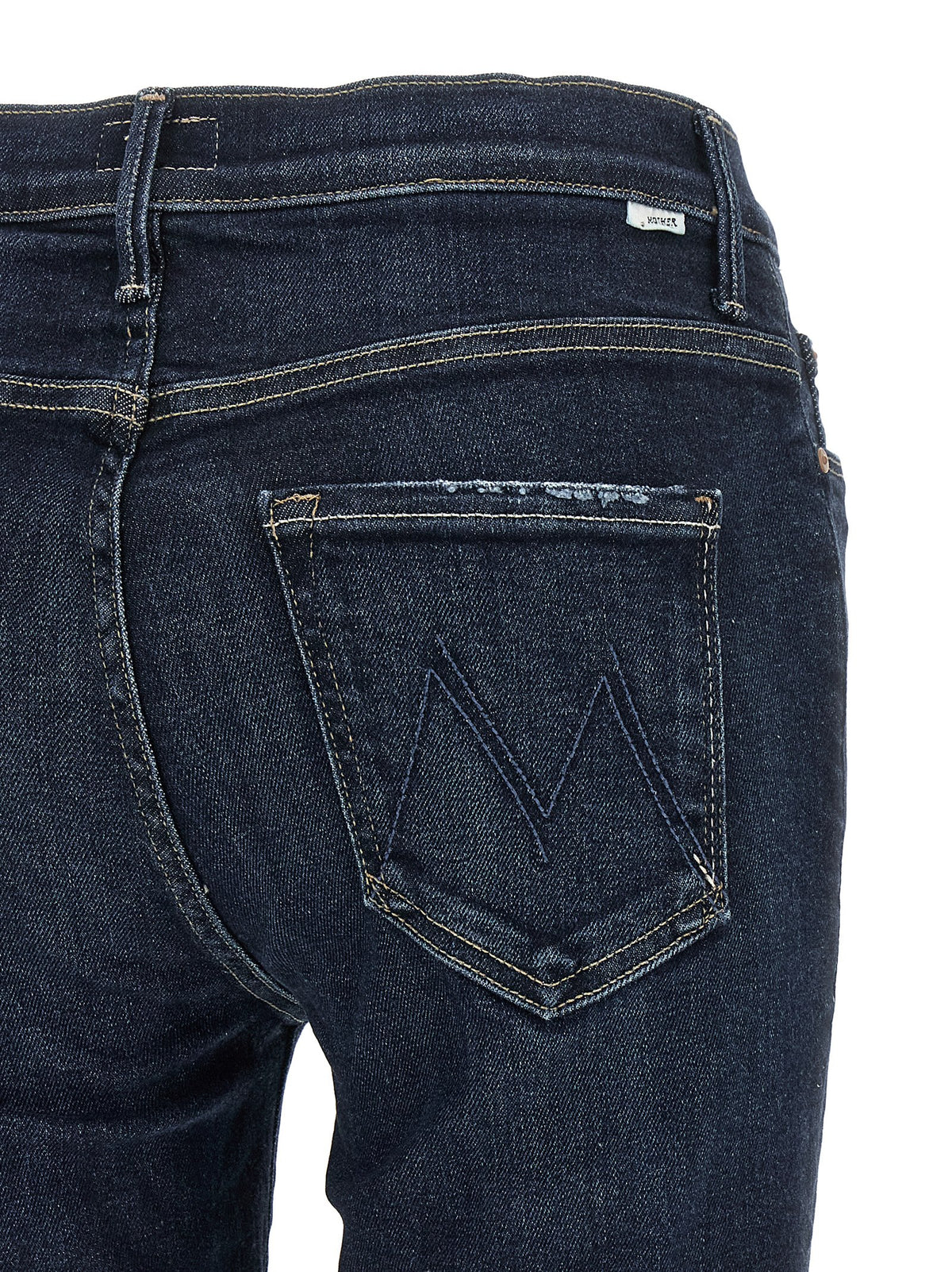 Mother Denim blaue ausgestellte Jeans aus Baumwolle