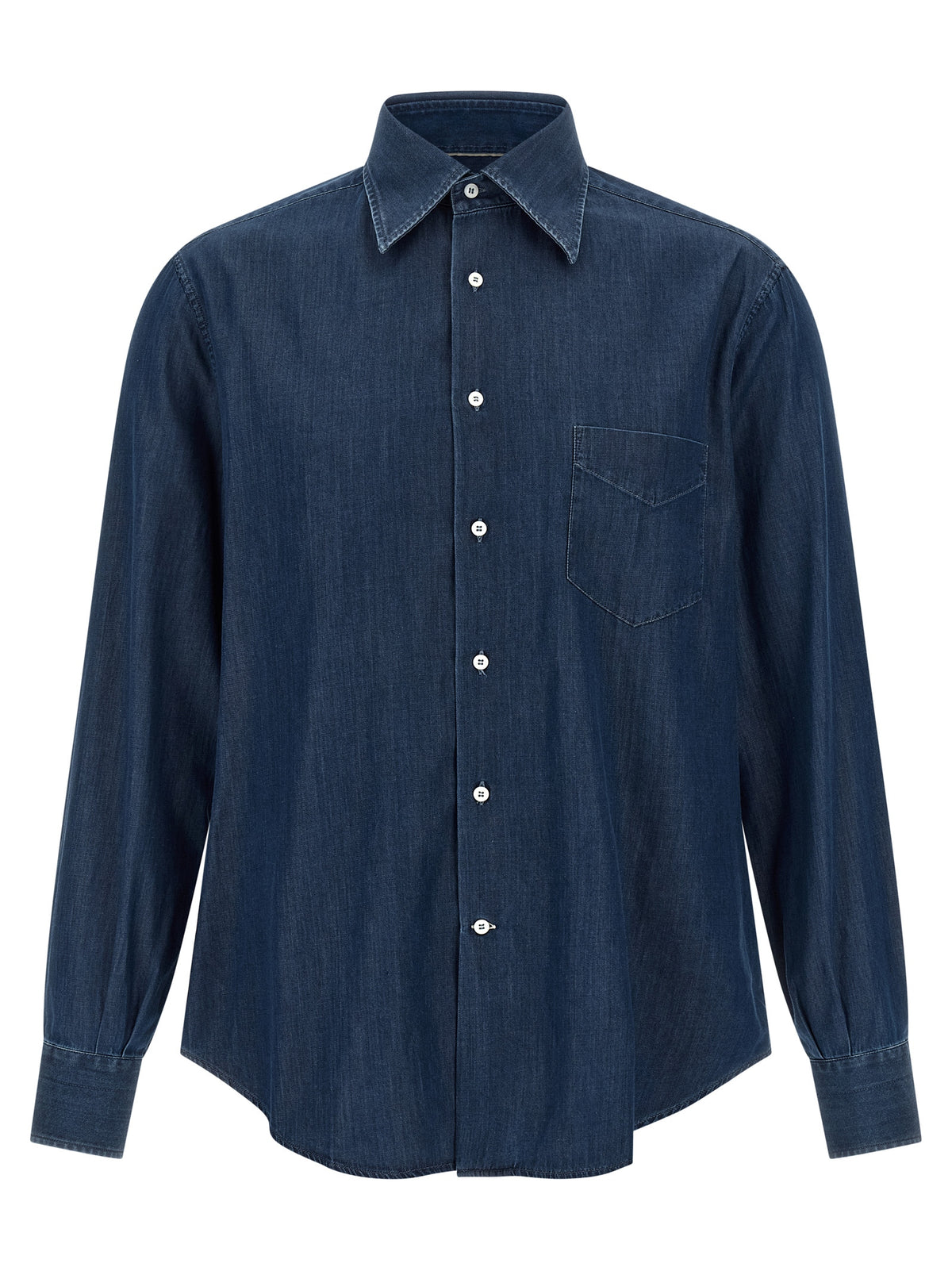 Brunello Cucinelli blaue Baumwollbluse