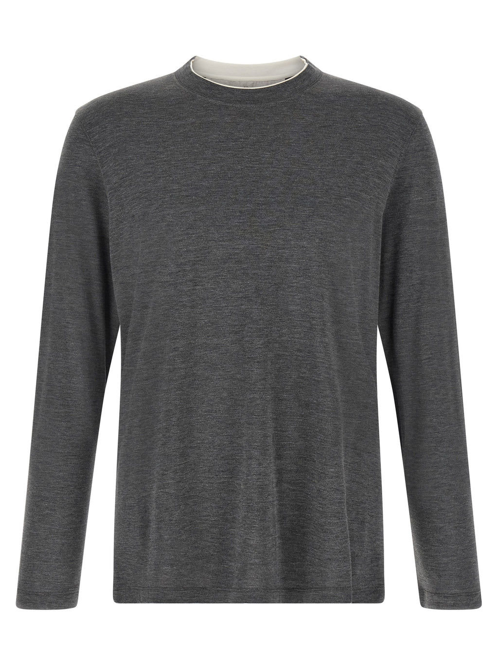 Brunello Cucinelli graues Seiden-T-Shirt
