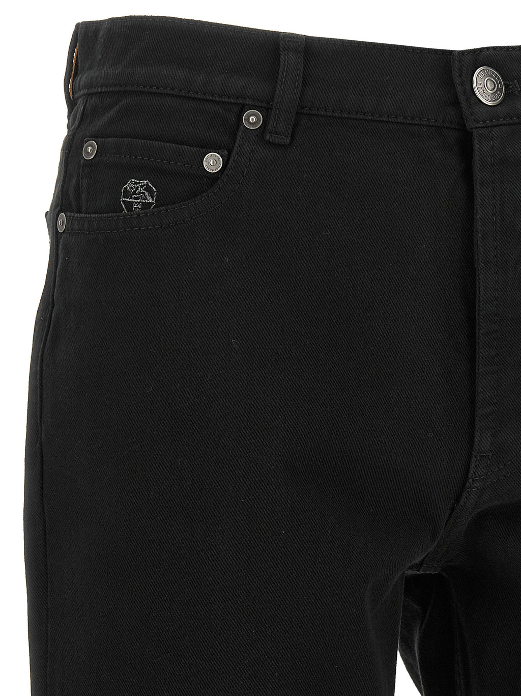 Brunello Cucinelli Schwarze Jeans mit geradem Bein aus Baumwolle