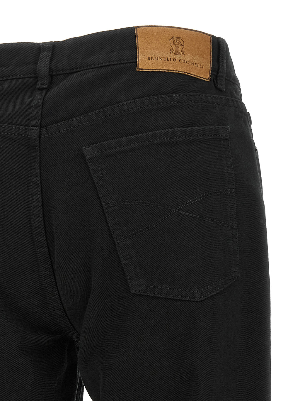 Brunello Cucinelli Schwarze Jeans mit geradem Bein aus Baumwolle