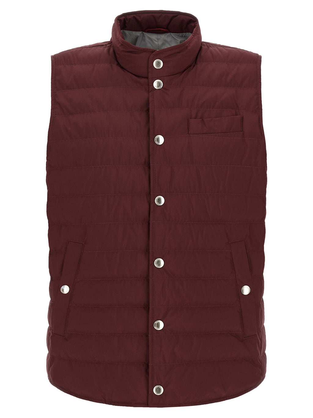Veste sans manches en polyester bordeaux Brunello Cucinelli