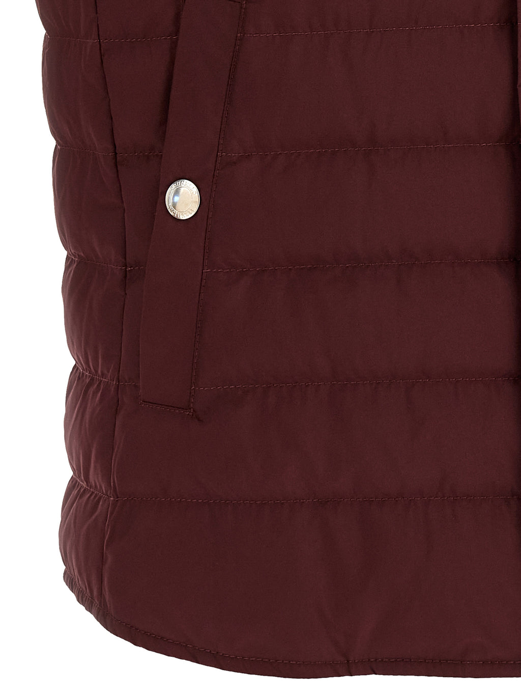 Veste sans manches en polyester bordeaux Brunello Cucinelli