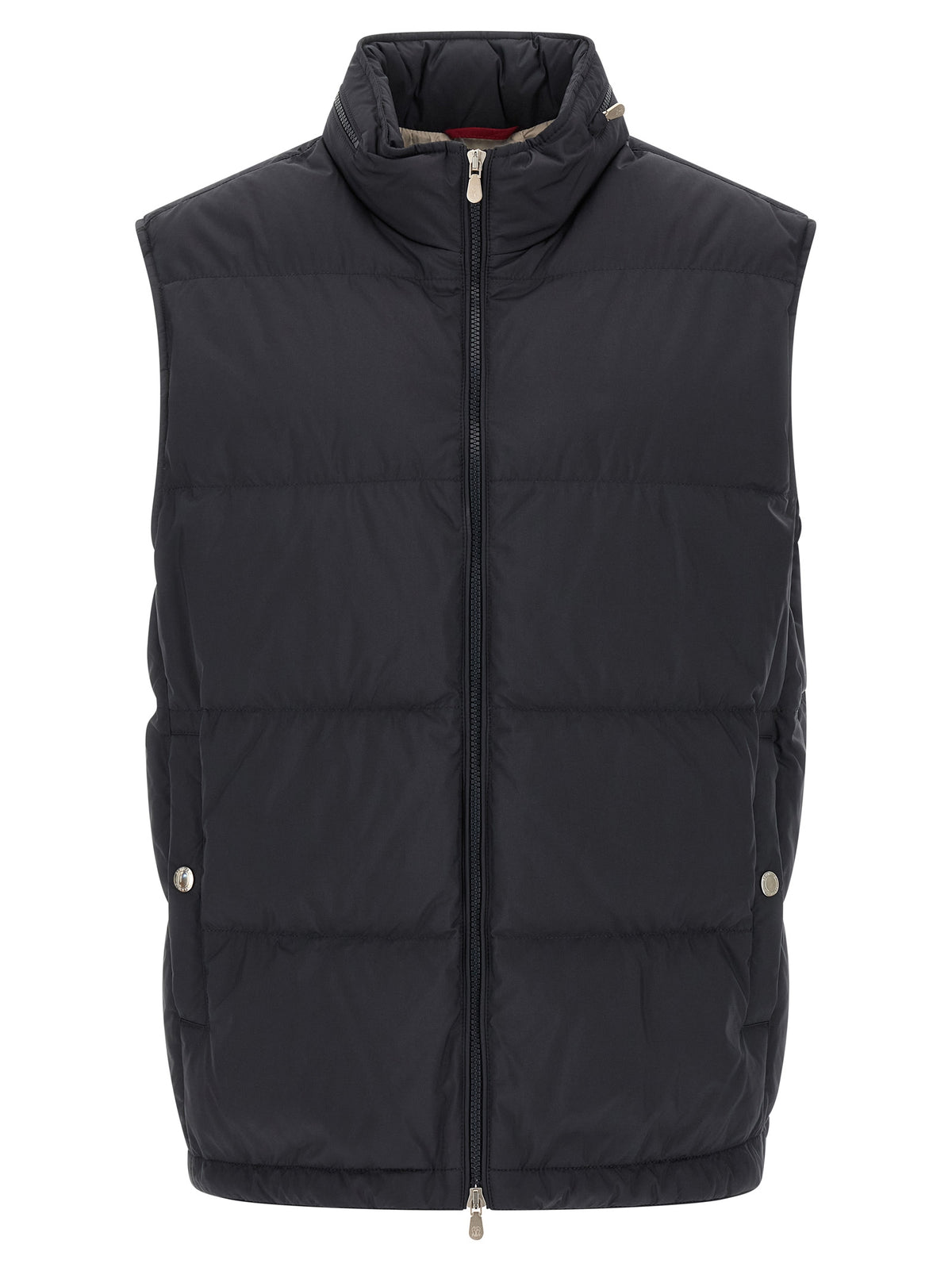 Brunello Cucinelli ärmellose Jacke aus blauem Polyester