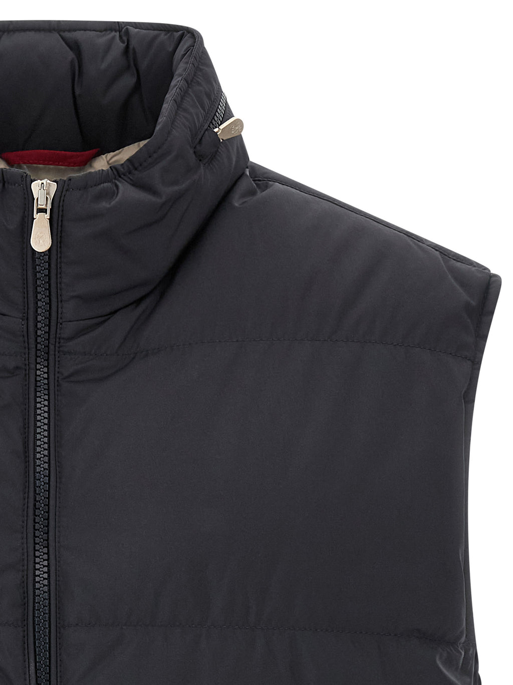 Brunello Cucinelli ärmellose Jacke aus blauem Polyester