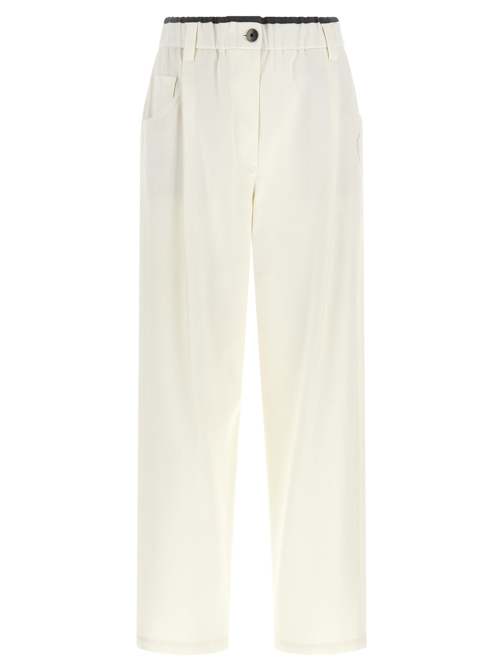 Brunello Cucinelli White Cotton Casual Pants