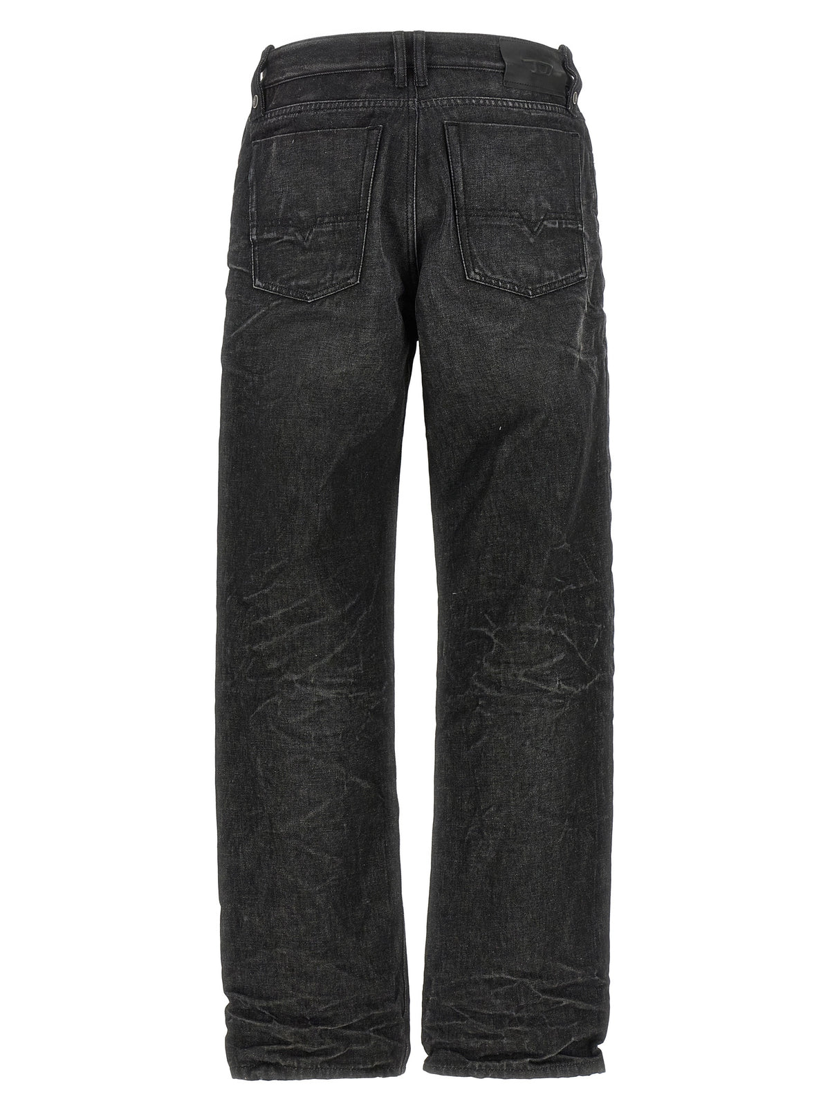 Diesel Gray Cotton Straight-Leg Jeans