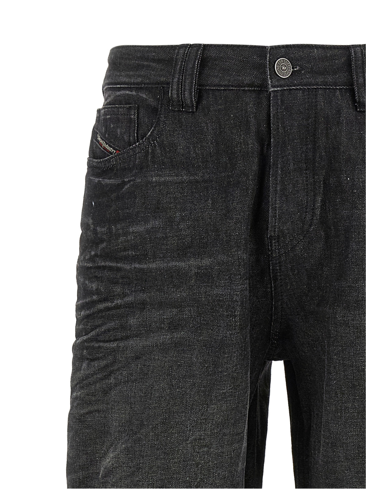 Diesel Gray Cotton Straight-Leg Jeans