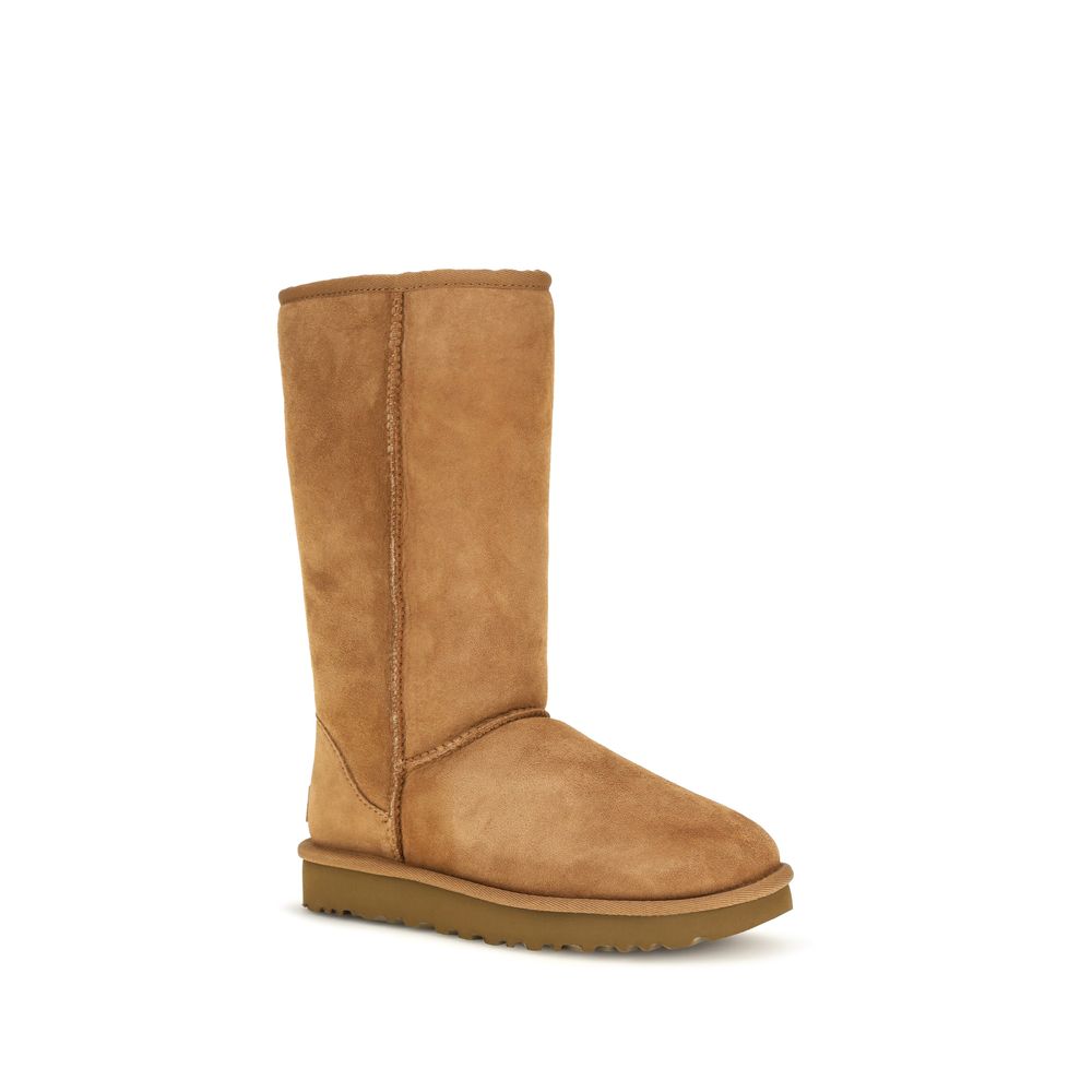 UGG Beige Leder-Stiefeletten