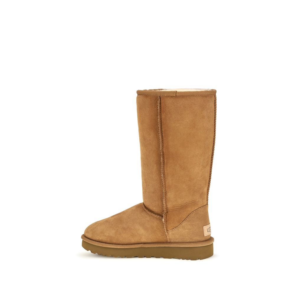 UGG Beige Leder-Stiefeletten