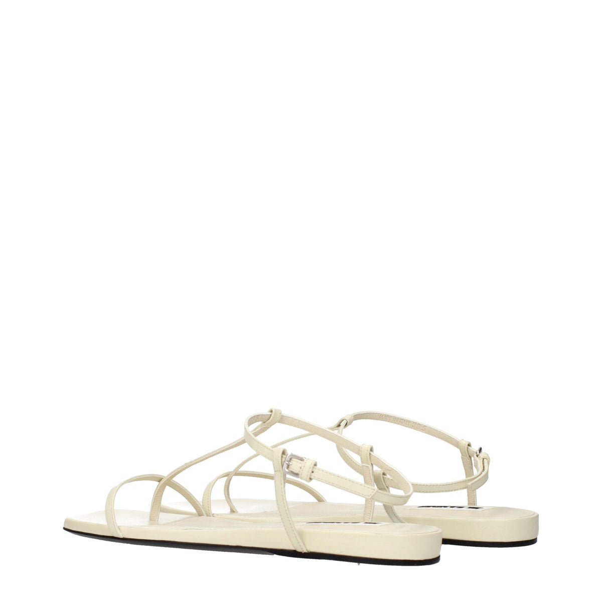 Jil Sander Beige Leather Flip-Flop Sandals