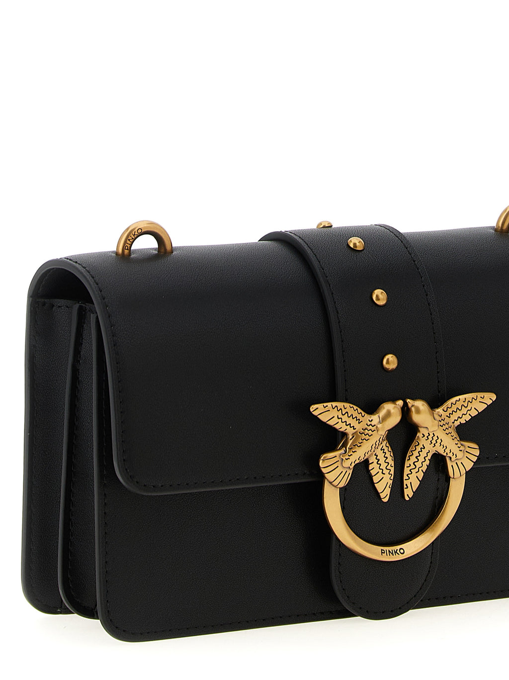 PINKO Black Calfskin Crossbody Bag