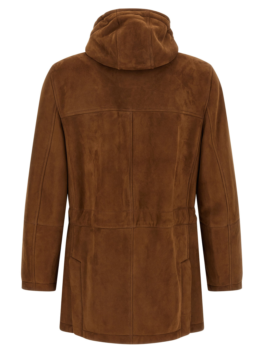 Brunello Cucinelli Brown Lamb Leather Leather Jacket