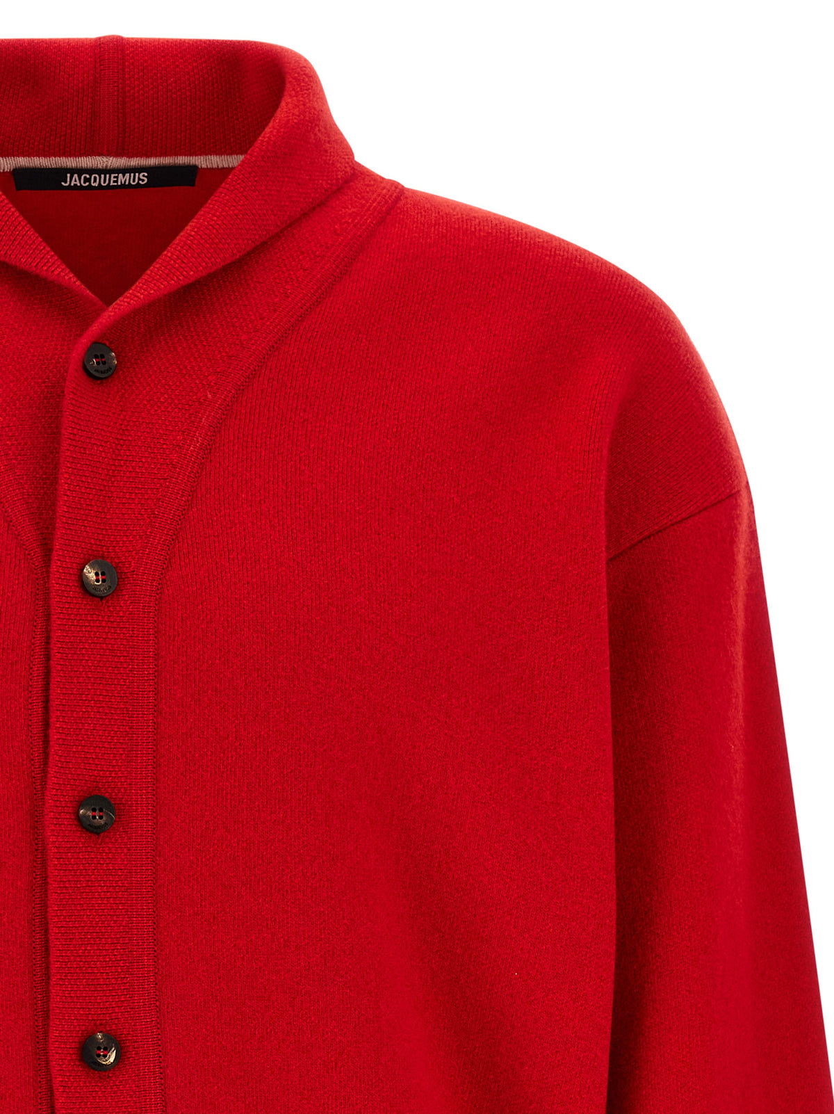 Jacquemus Red Merino Wool Cardigan