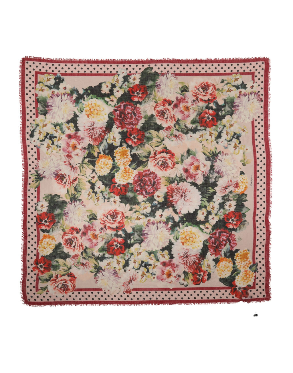 Dolce & Gabbana Multicolor Floral Cashmere Stole Scarf