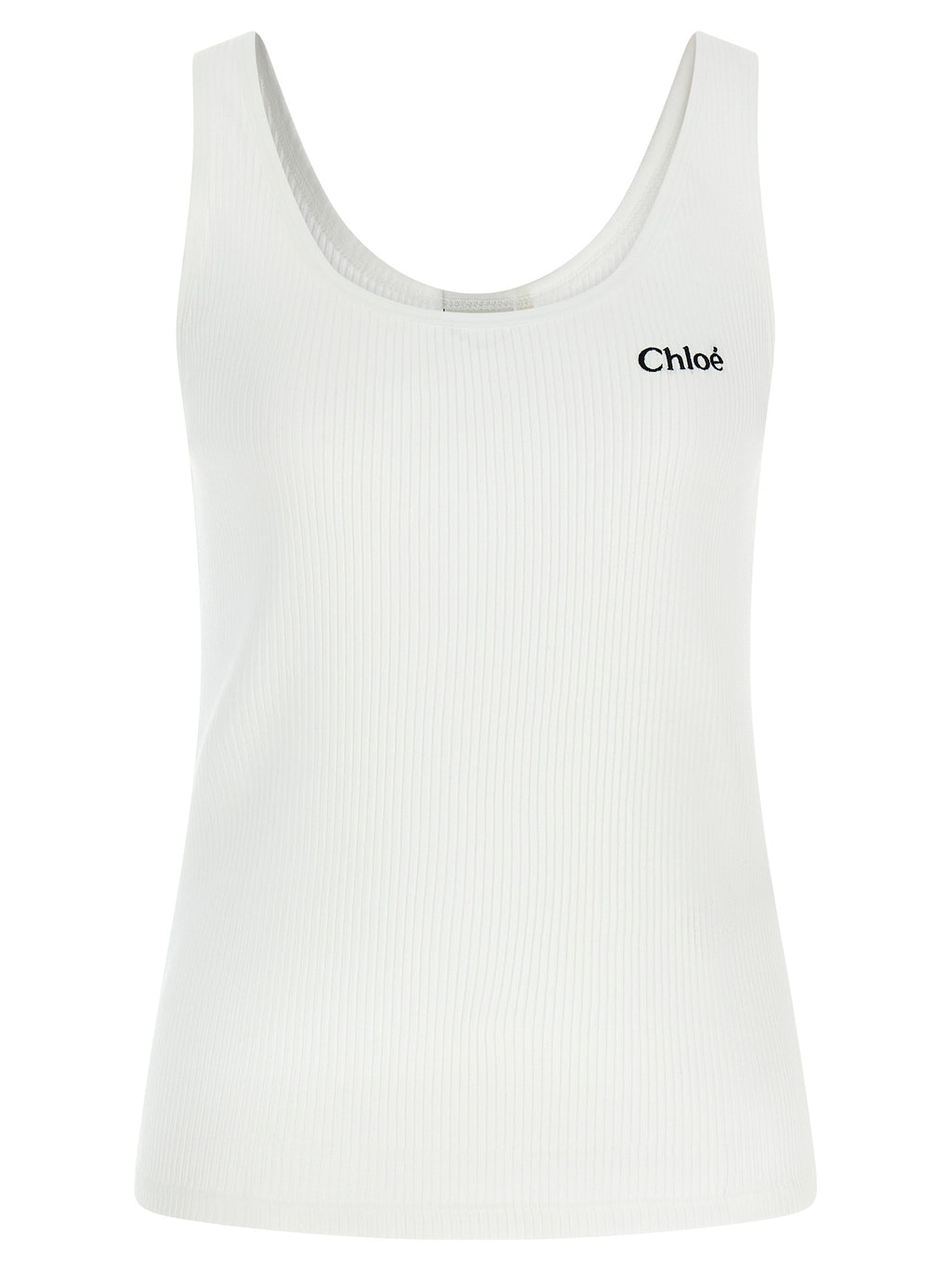 Chloé White Cotton Tank Tops