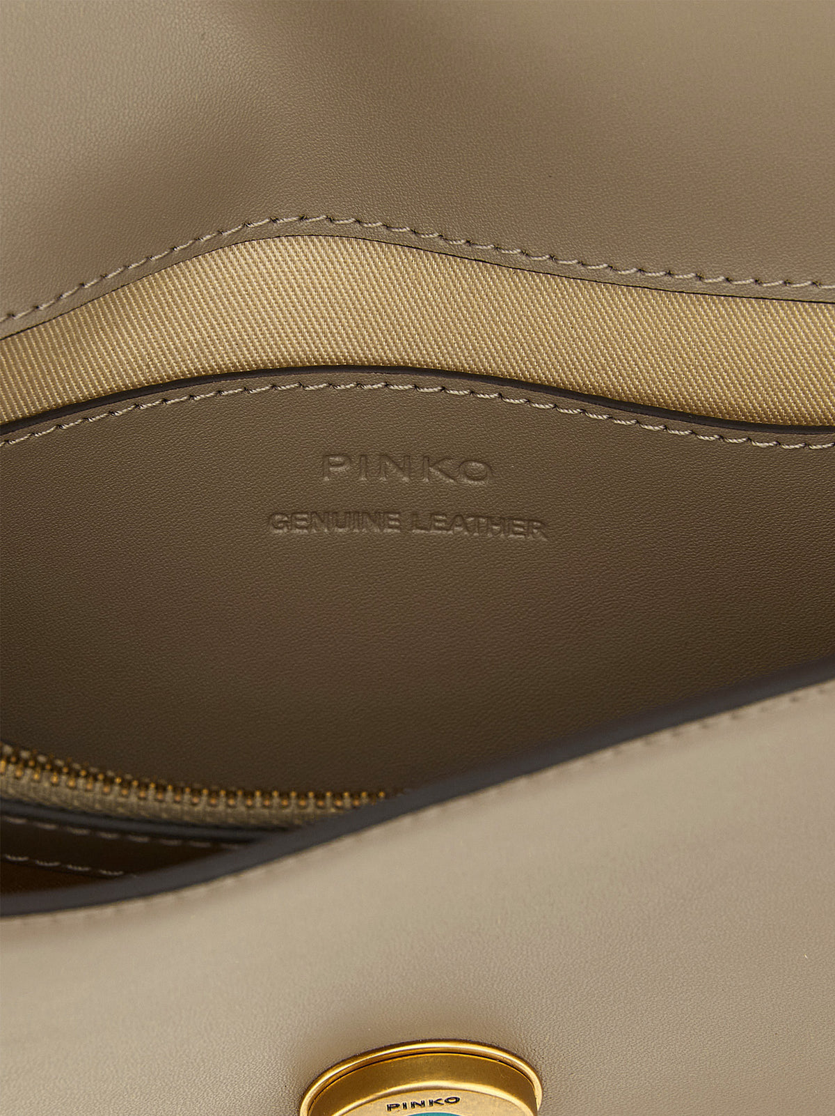 PINKO Gray Calfskin Crossbody Bag