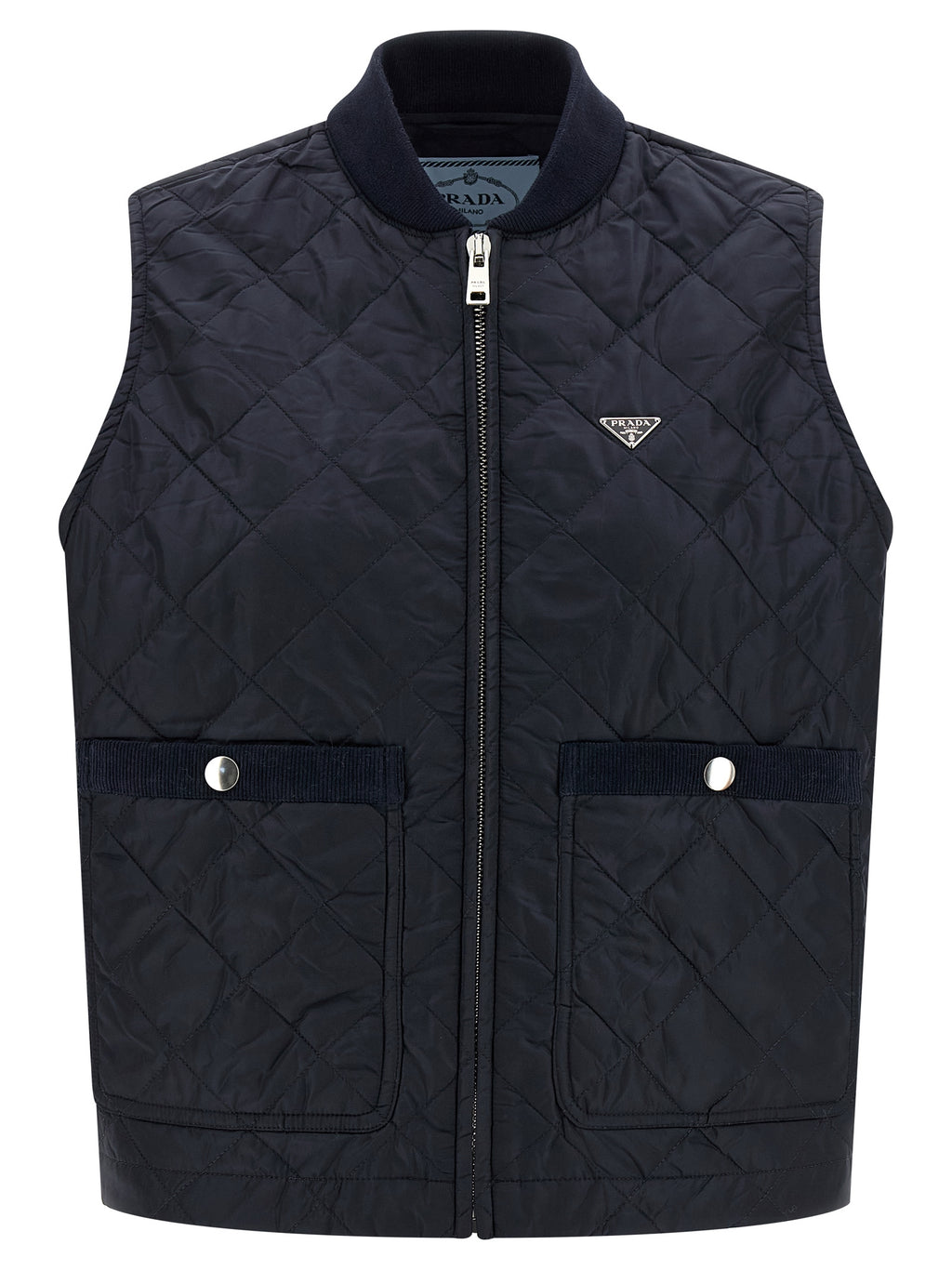 Prada Blue Recycled Polyamide Sleeveless Jacket